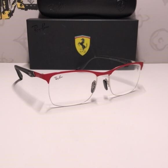 Ray-Ban Other - New Authentic Ray-Ban Ferrari RX8416M Eyeglasses – Matte Red on Silver,